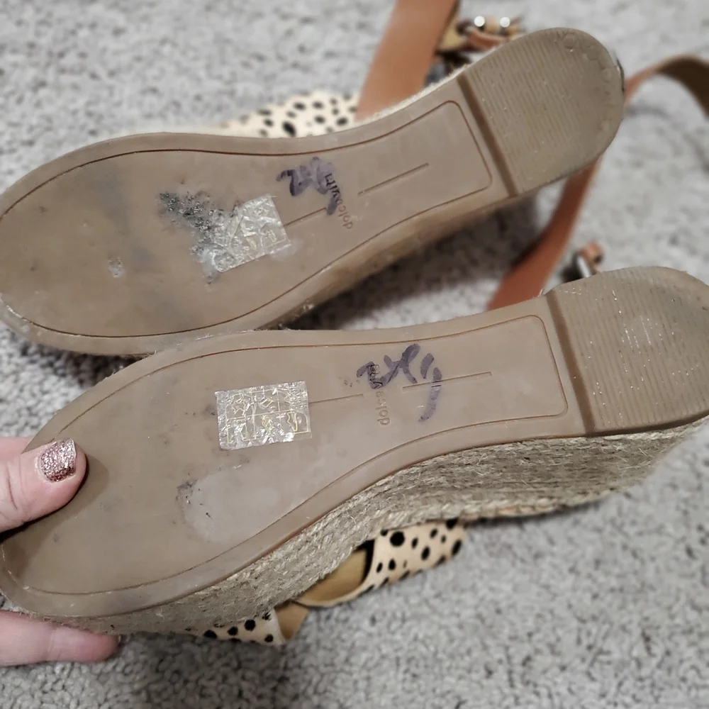 Dolce Vita Leopard Print Espadrille Wedge Sandals Size 9